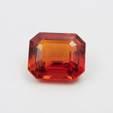 Brilliant Emerald Cut 12 Ct Certified Natural Orange Sapphire Earring Gem
